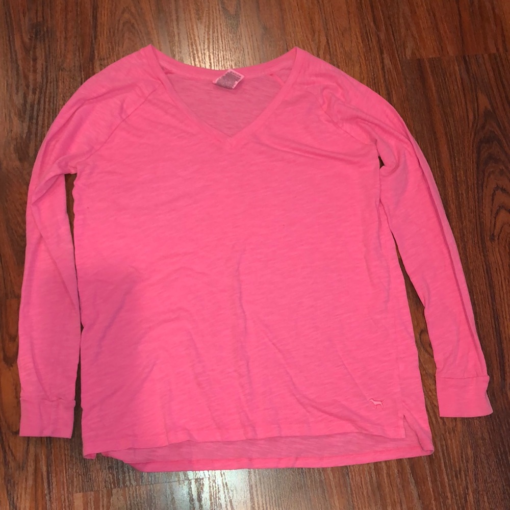 PINK long sleeve V neck